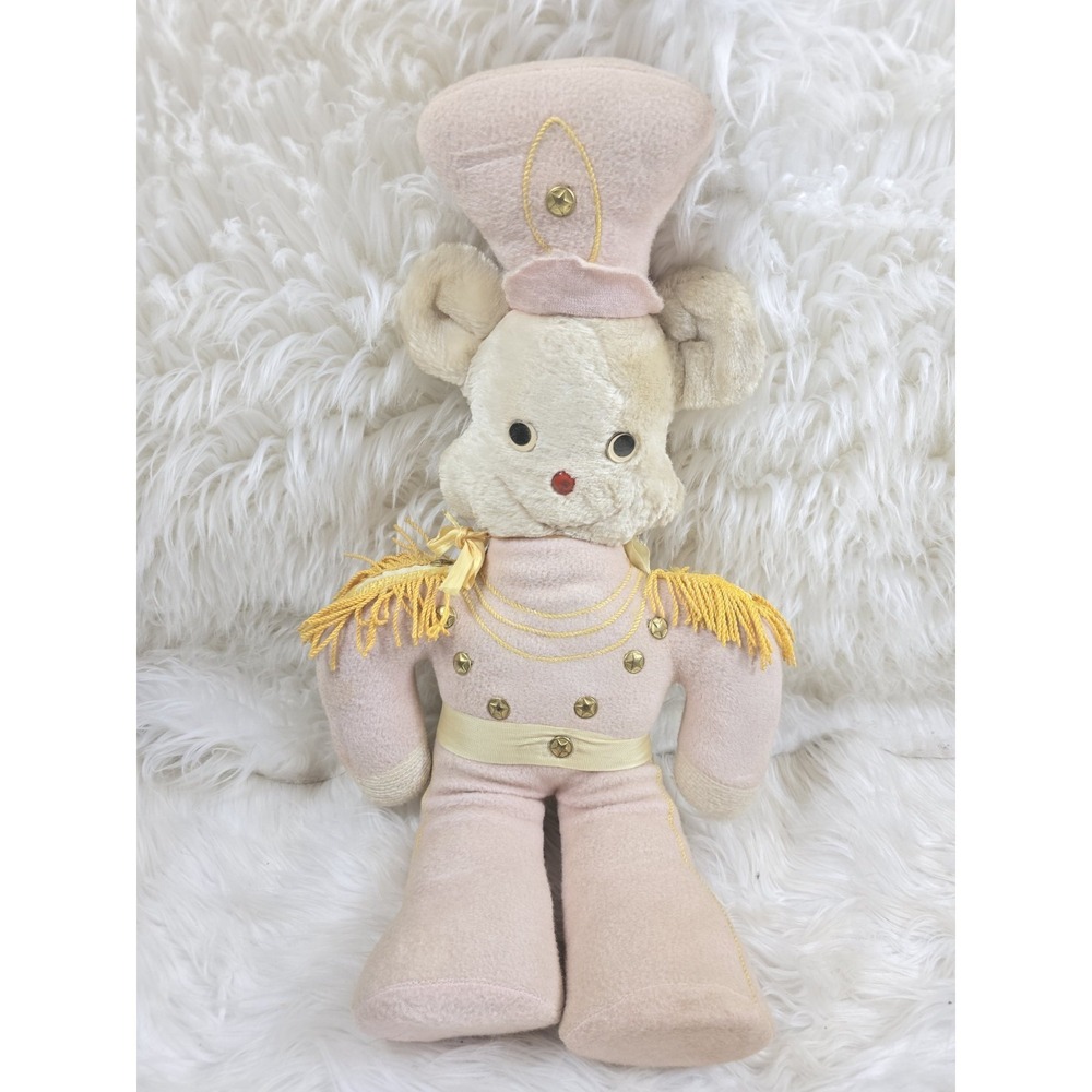 Vintage MCM Fuzzy BEAR Military Large Christmas Plush